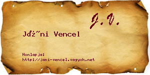 Jáni Vencel névjegykártya